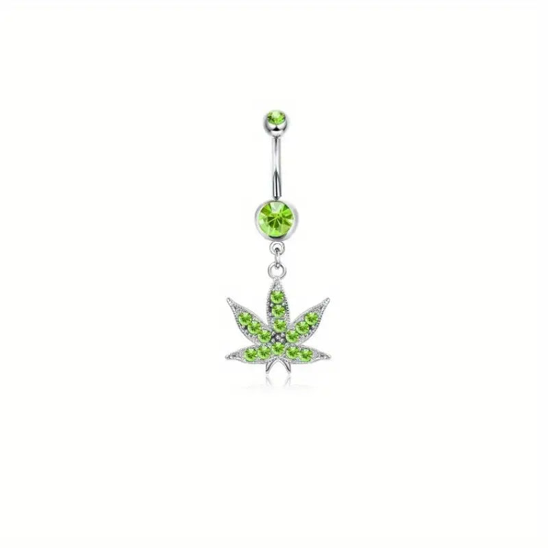 Delicate Green belly butten ring