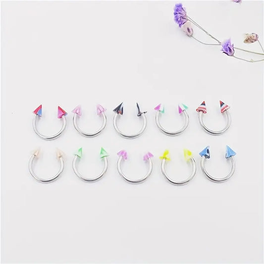 Rainbow Colorful Acrylic Nose Rings