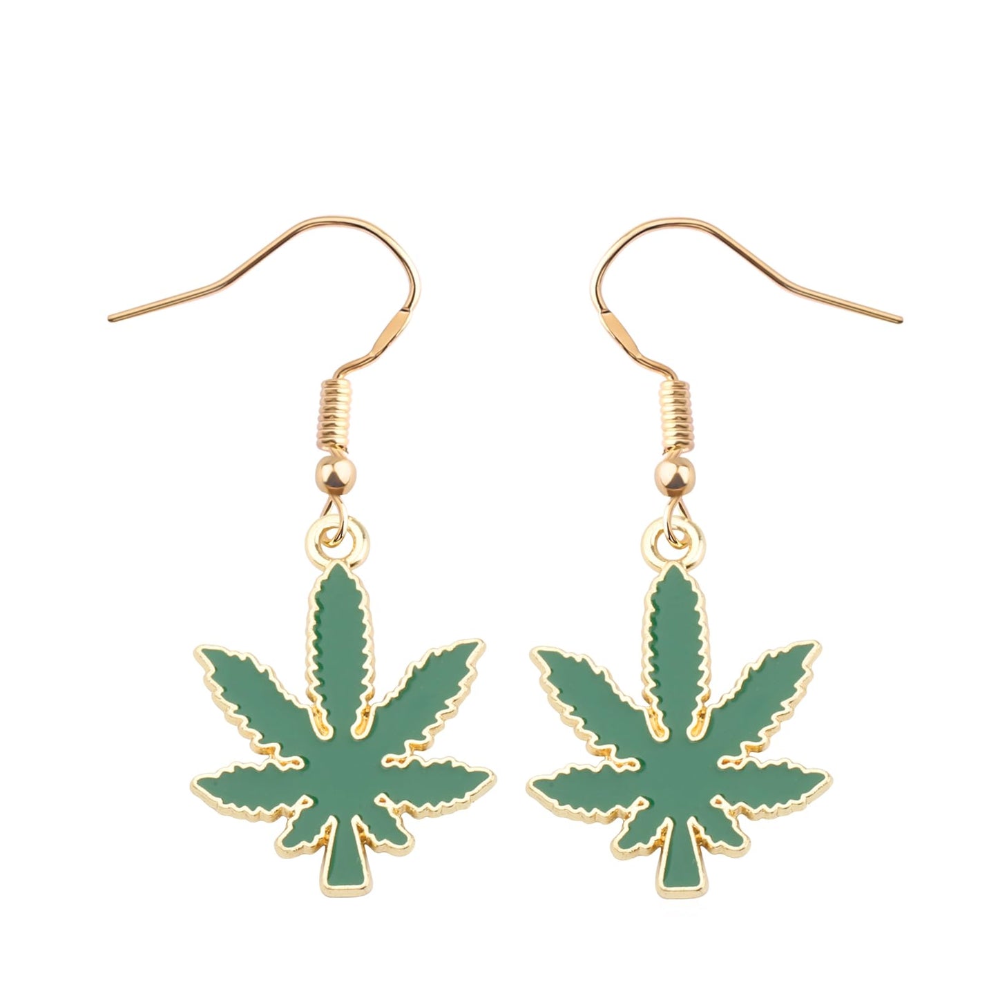 FUSTMW Marijuana Leaf Necklace Marijuana Weed Gifts Green Marijuana Pot Leaf Pendant Charm Necklace Jewelry for Women Men