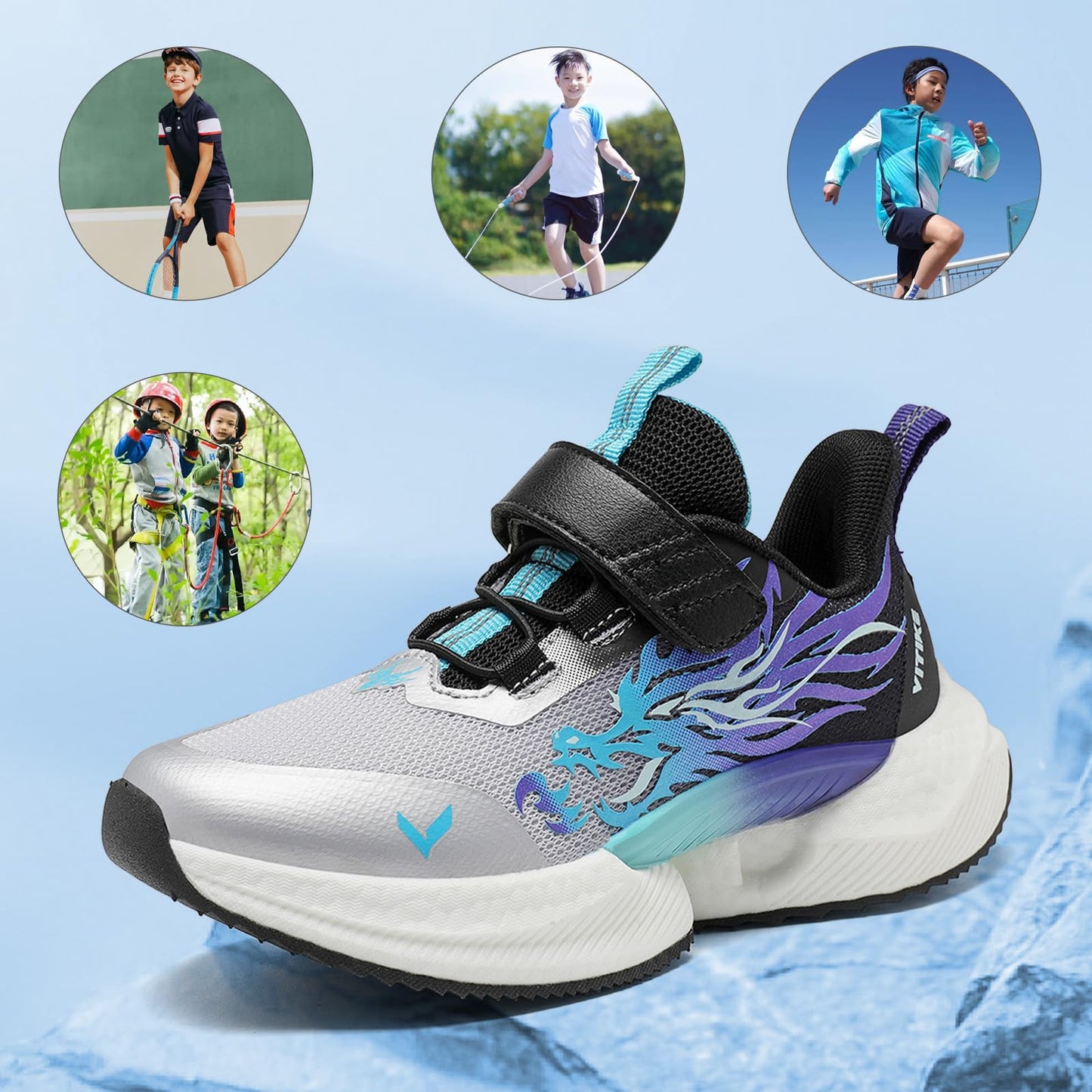 VITUOFLY Boys Sneakers Kids Running Shoes