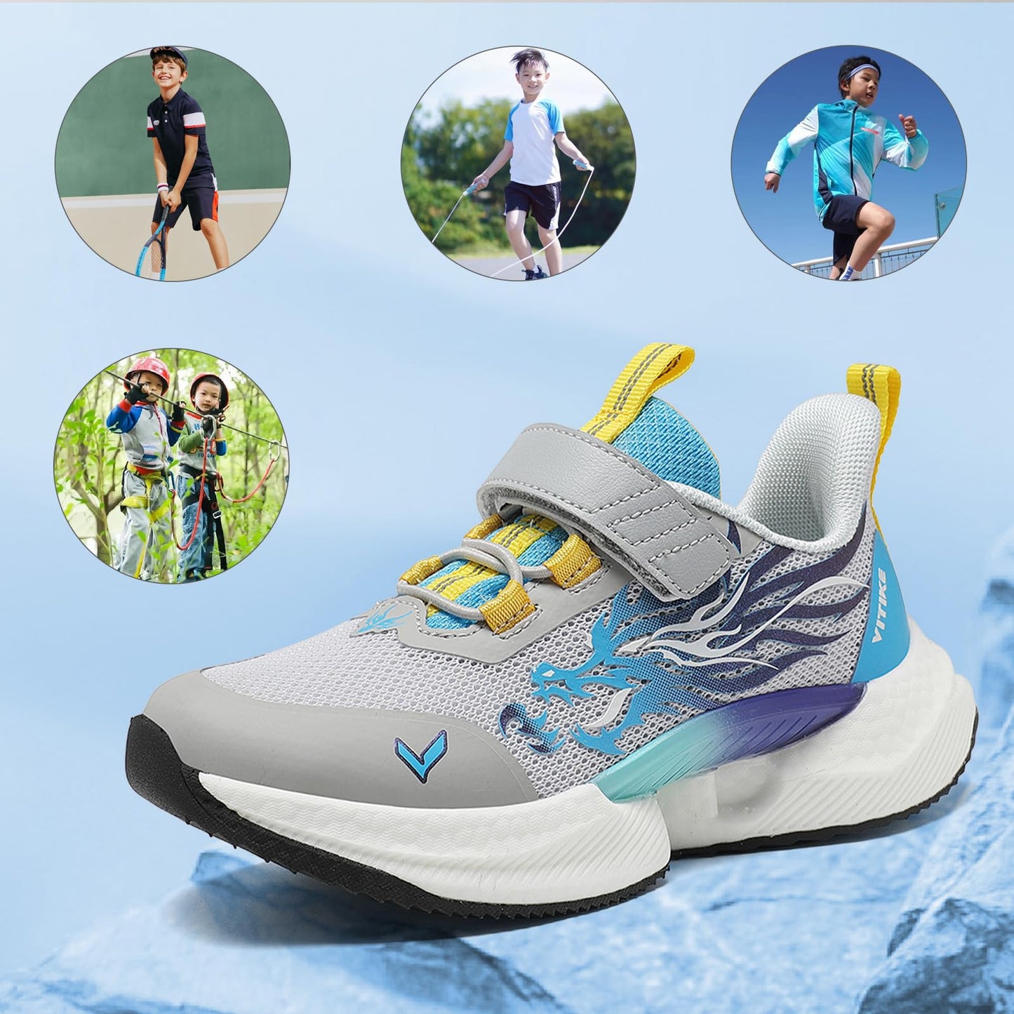 VITUOFLY Boys Sneakers Kids Running Shoes