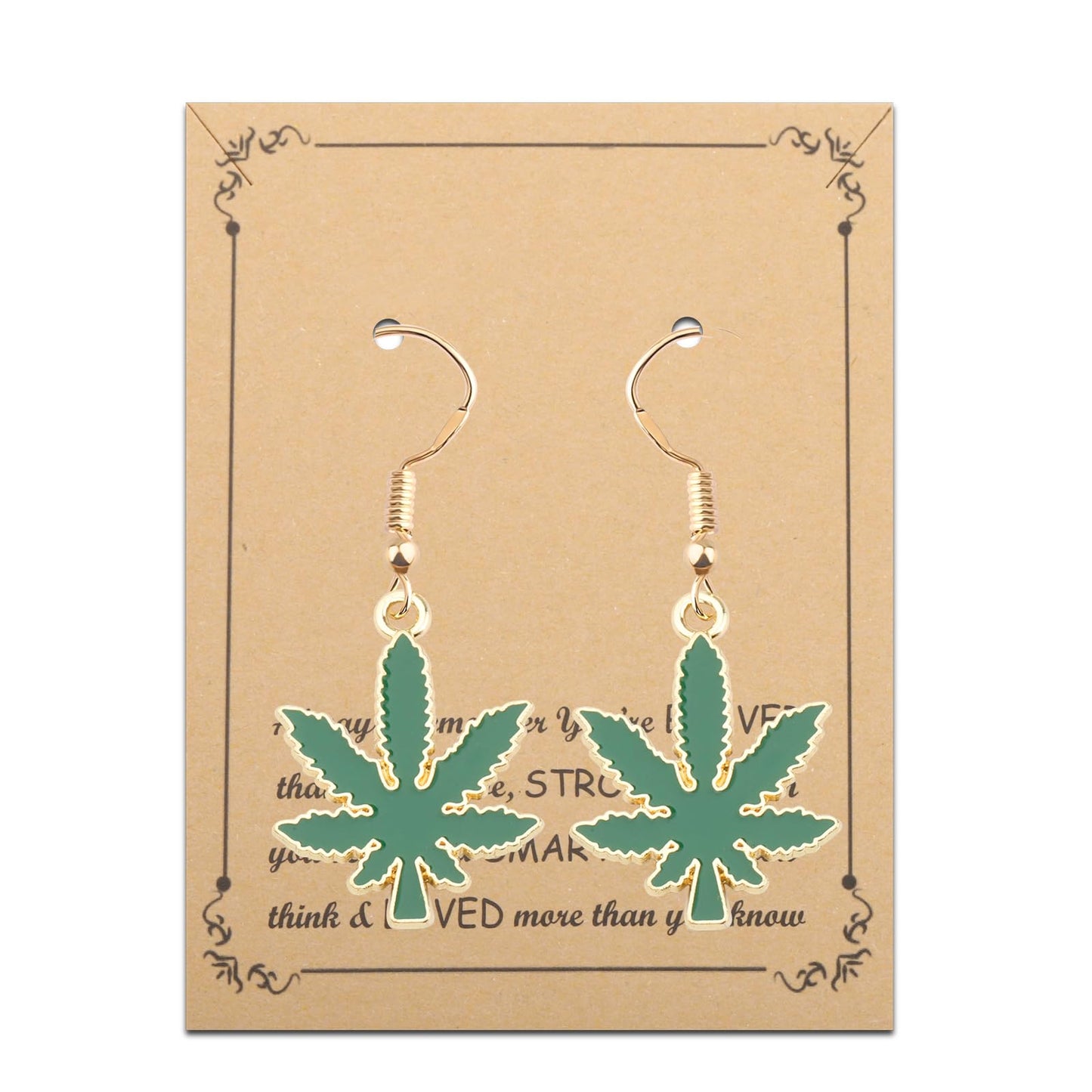 FUSTMW Marijuana Leaf Necklace Marijuana Weed Gifts Green Marijuana Pot Leaf Pendant Charm Necklace Jewelry for Women Men