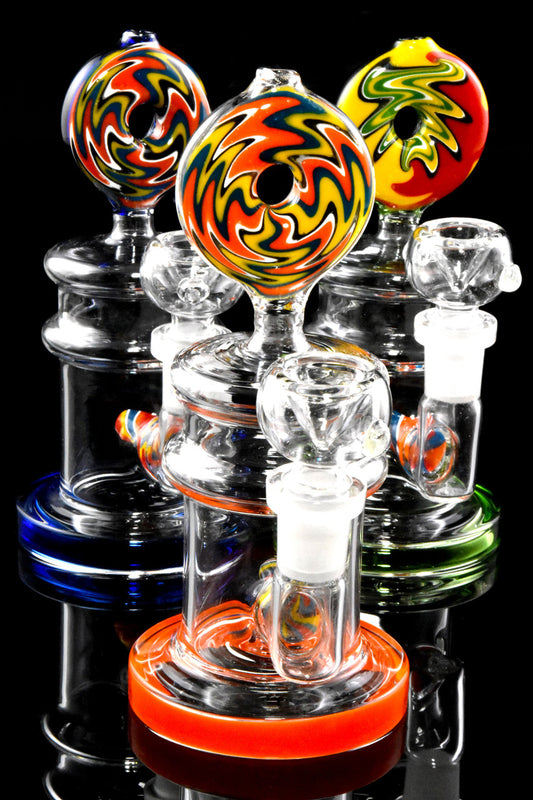 6" Small Multicolor Reverse Donut Stemless GoG Water Pipe with Inline Perc