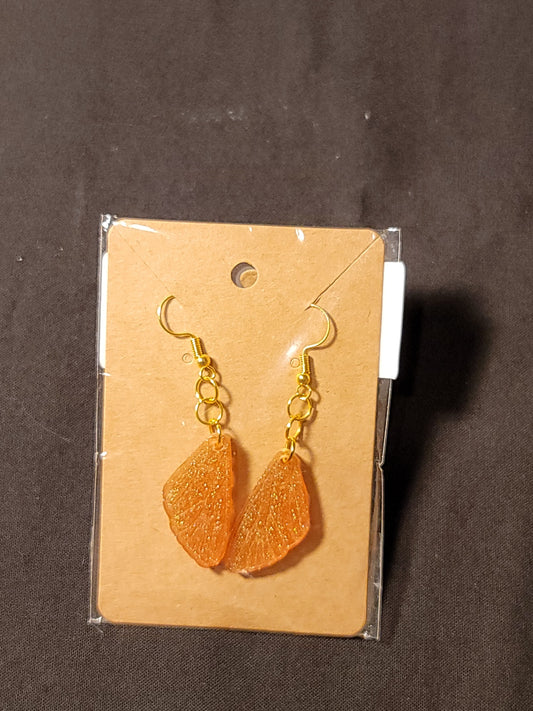 Orange Wings Earrings