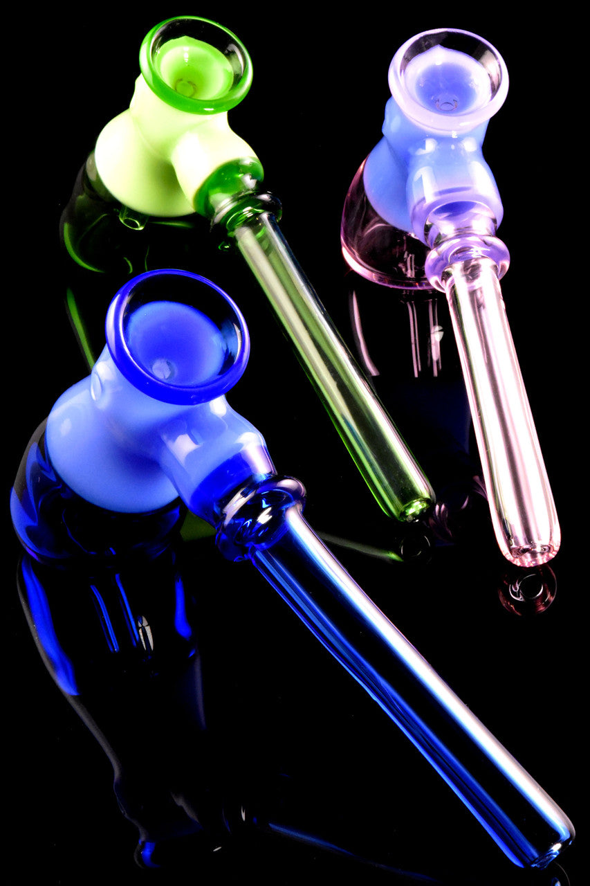 7.5" Bright Neon Colored Glass Hammer Bubbler