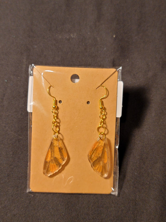 Brown Orange Small Wings earrings