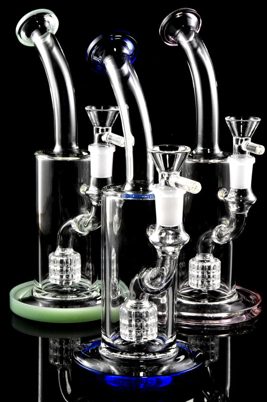 9.5" Small Glass on Glass Straight Shooter Water Pipe with Matrix Perc