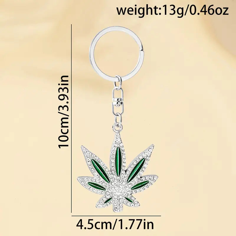 1pc Fashion Maple Leaf Shape Keychain, Zinc Alloy Mini Maple Leaf Keyring