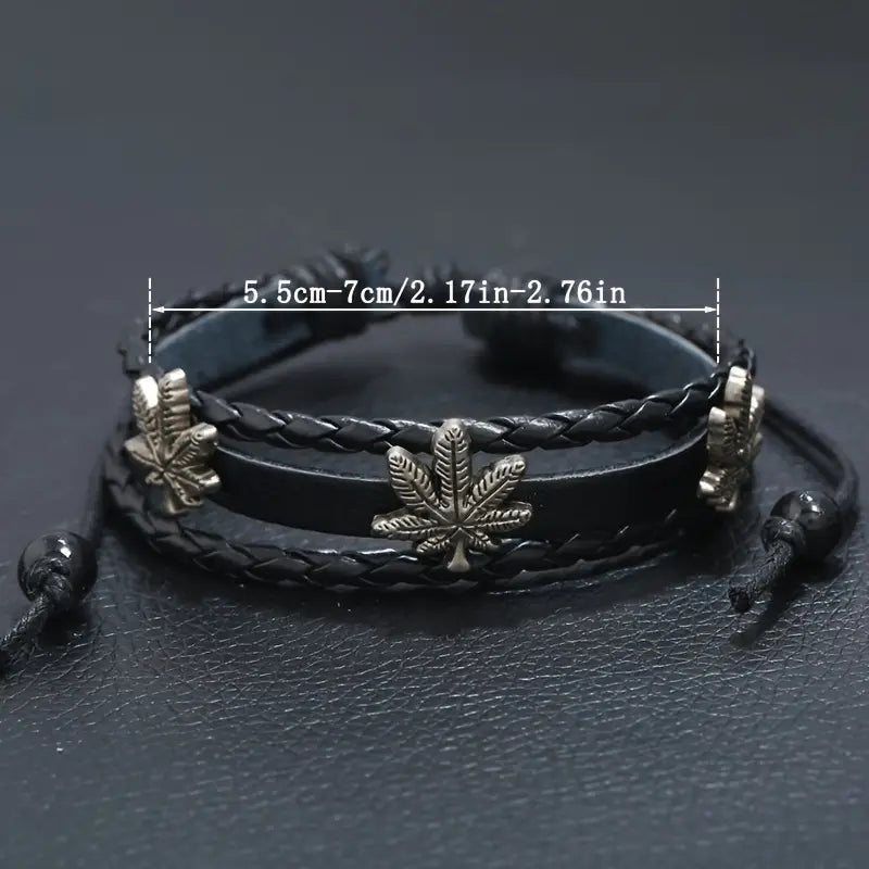 1pc Trendy Hand Accessories, Fashion Simple Beaded Maple Leaf