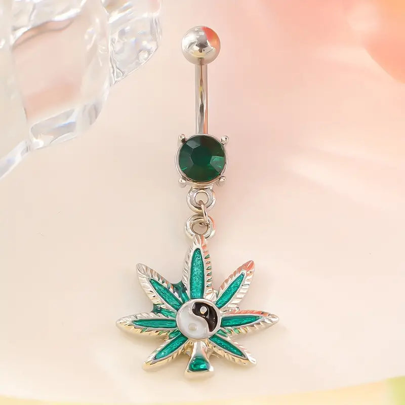 Rhinestone Pendant Belly Button Ring