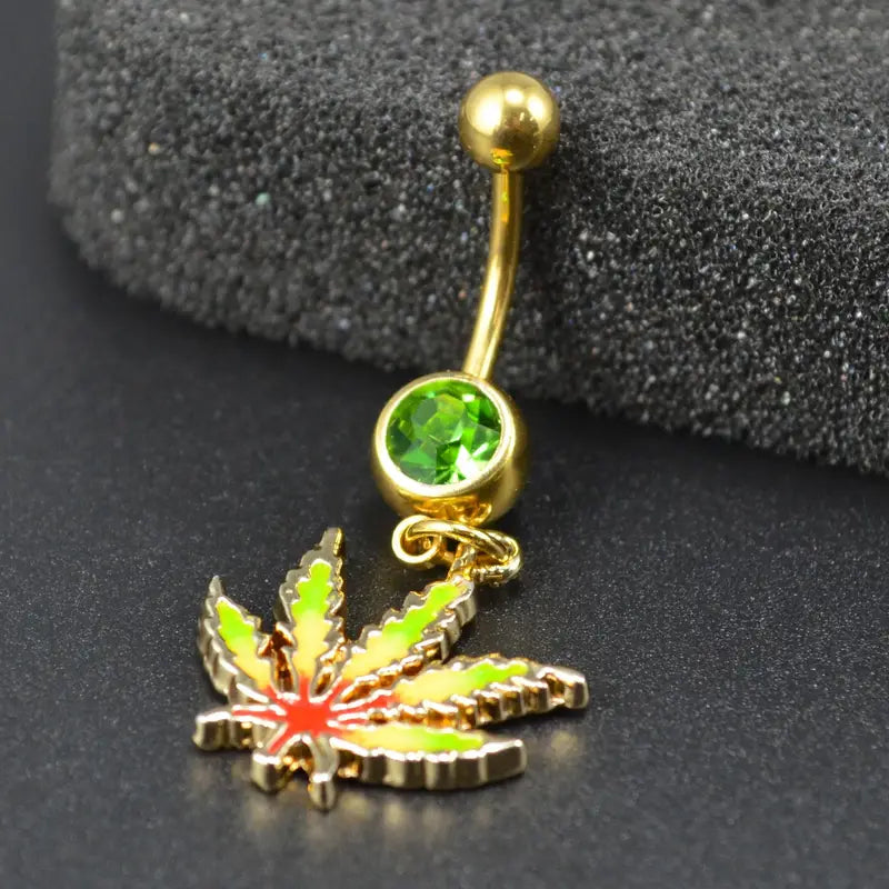 Glamorous Gold-Plated Body Piercing Belly Butten Charm