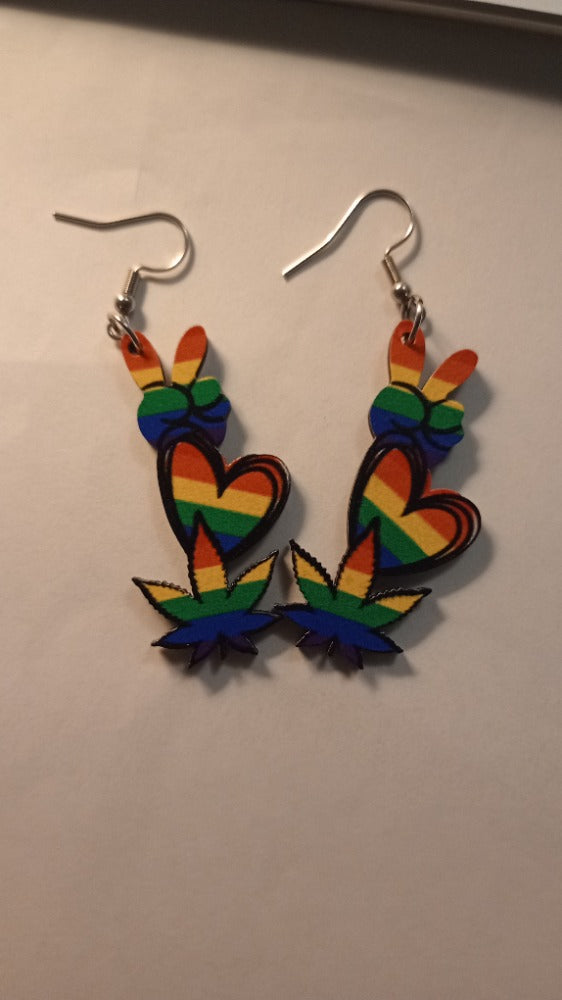 Rainbow Striped Pattern Earrings