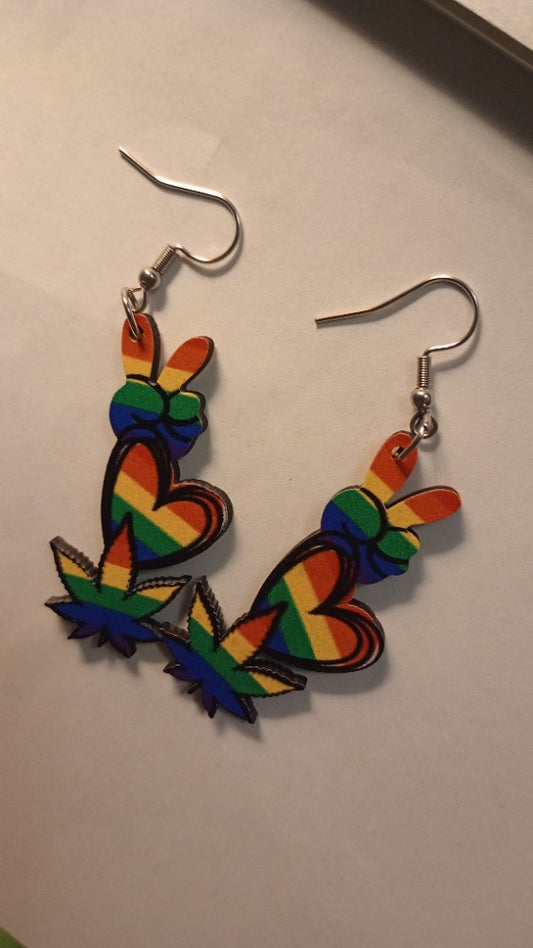 Rainbow Striped Pattern Earrings