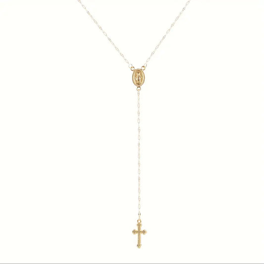 Cross Long Necklace Women's Religious Cross Pendant Necklace